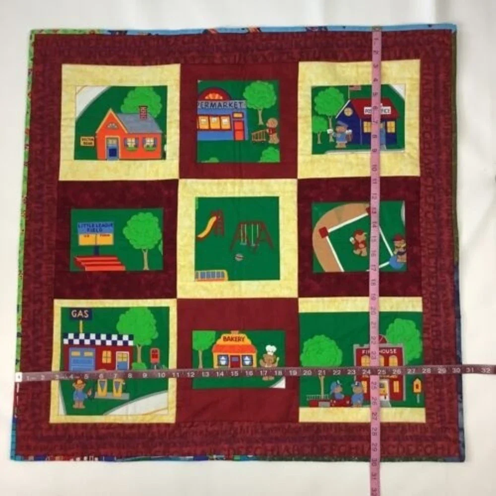 30” Square Quilt Community Neighborhood Children School Decor Alphabet Wall Hang